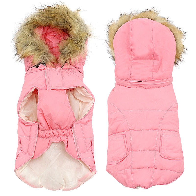 Winter Detachable Hooded Fur Collar Dog Clothes | Luxury Home Accessories | Heulog Glow