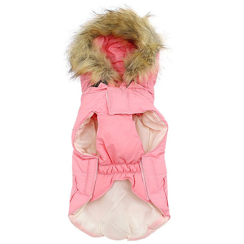 Winter Detachable Hooded Fur Collar Dog Clothes | Luxury Home Accessories | Heulog Glow