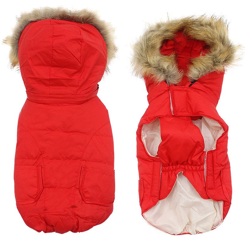 Winter Detachable Hooded Fur Collar Dog Clothes | Luxury Home Accessories | Heulog Glow
