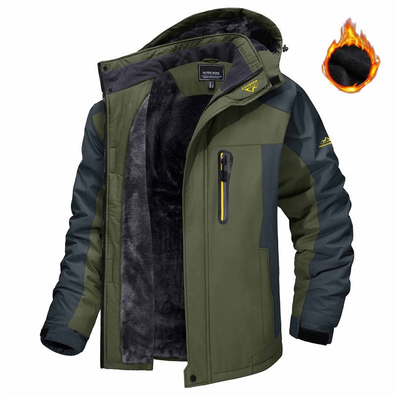 Winter Hooded Jacket Fashion Casual Warm Fleece Coat Windproof Rainproof Parka Windbreaker Men's Top | Luxury Home Accessories | Heulog Glow