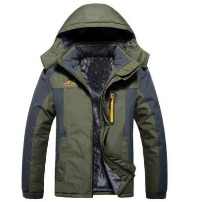 Winter Hooded Jacket Fashion Casual Warm Fleece Coat Windproof Rainproof Parka Windbreaker Men's Top | Luxury Home Accessories | Heulog Glow