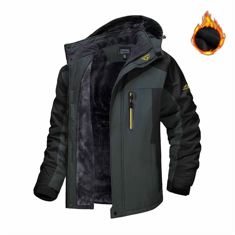 Winter Hooded Jacket Fashion Casual Warm Fleece Coat Windproof Rainproof Parka Windbreaker Men's Top | Luxury Home Accessories | Heulog Glow
