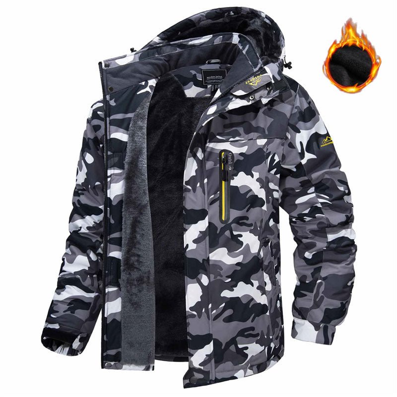 Winter Hooded Jacket Fashion Casual Warm Fleece Coat Windproof Rainproof Parka Windbreaker Men's Top | Luxury Home Accessories | Heulog Glow