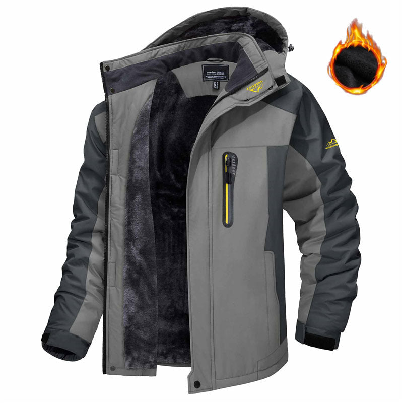 Winter Hooded Jacket Fashion Casual Warm Fleece Coat Windproof Rainproof Parka Windbreaker Men's Top | Luxury Home Accessories | Heulog Glow