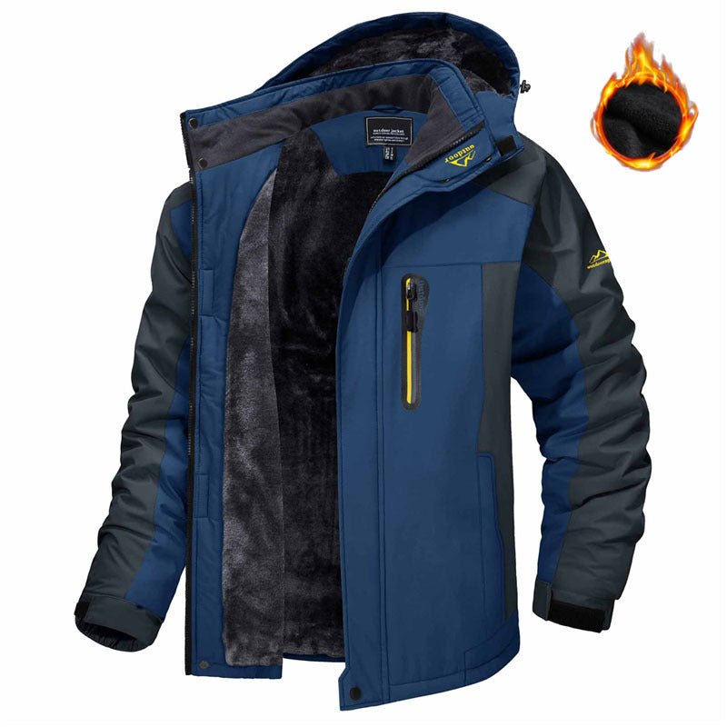 Winter Hooded Jacket Fashion Casual Warm Fleece Coat Windproof Rainproof Parka Windbreaker Men's Top | Luxury Home Accessories | Heulog Glow