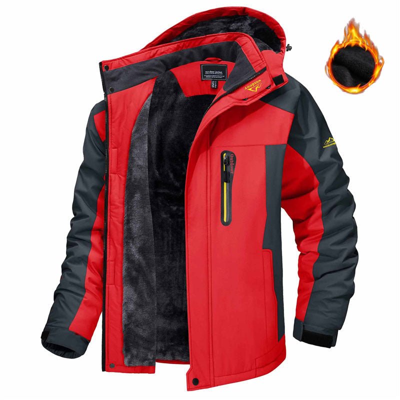 Winter Hooded Jacket Fashion Casual Warm Fleece Coat Windproof Rainproof Parka Windbreaker Men's Top | Luxury Home Accessories | Heulog Glow