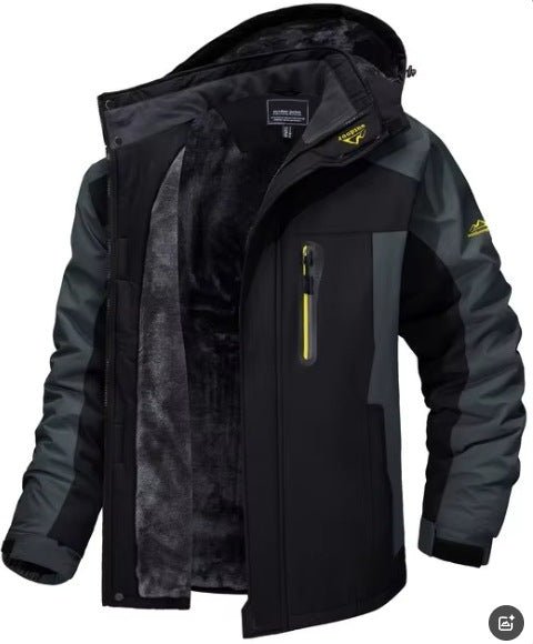Winter Hooded Jacket Fashion Casual Warm Fleece Coat Windproof Rainproof Parka Windbreaker Men's Top | Luxury Home Accessories | Heulog Glow
