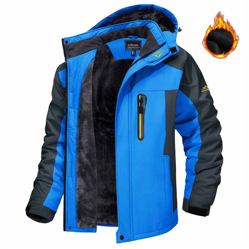 Winter Hooded Jacket Fashion Casual Warm Fleece Coat Windproof Rainproof Parka Windbreaker Men's Top | Luxury Home Accessories | Heulog Glow