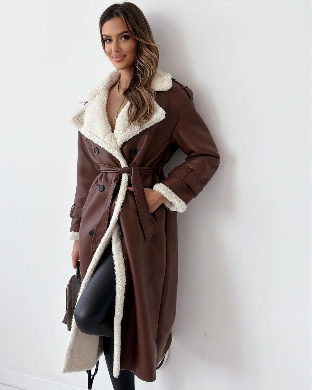 Winter Jacket With Belt Fashion Double Breasted Lapel Windbreaker Women's Long Trench Coat Mid-length Overcoat Clothing | Luxury Home Accessories | Heulog Glow