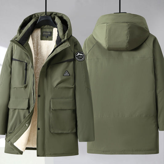 Winter Men's Cotton Coat Extra Large Size Mid-length With Hood Plus Size And Extra Thick Trendy For Big Men | Luxury Home Accessories | Heulog Glow