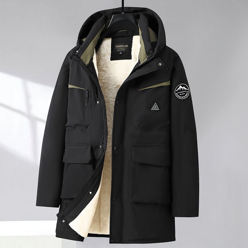 Winter Men's Cotton Coat Extra Large Size Mid-length With Hood Plus Size And Extra Thick Trendy For Big Men | Luxury Home Accessories | Heulog Glow