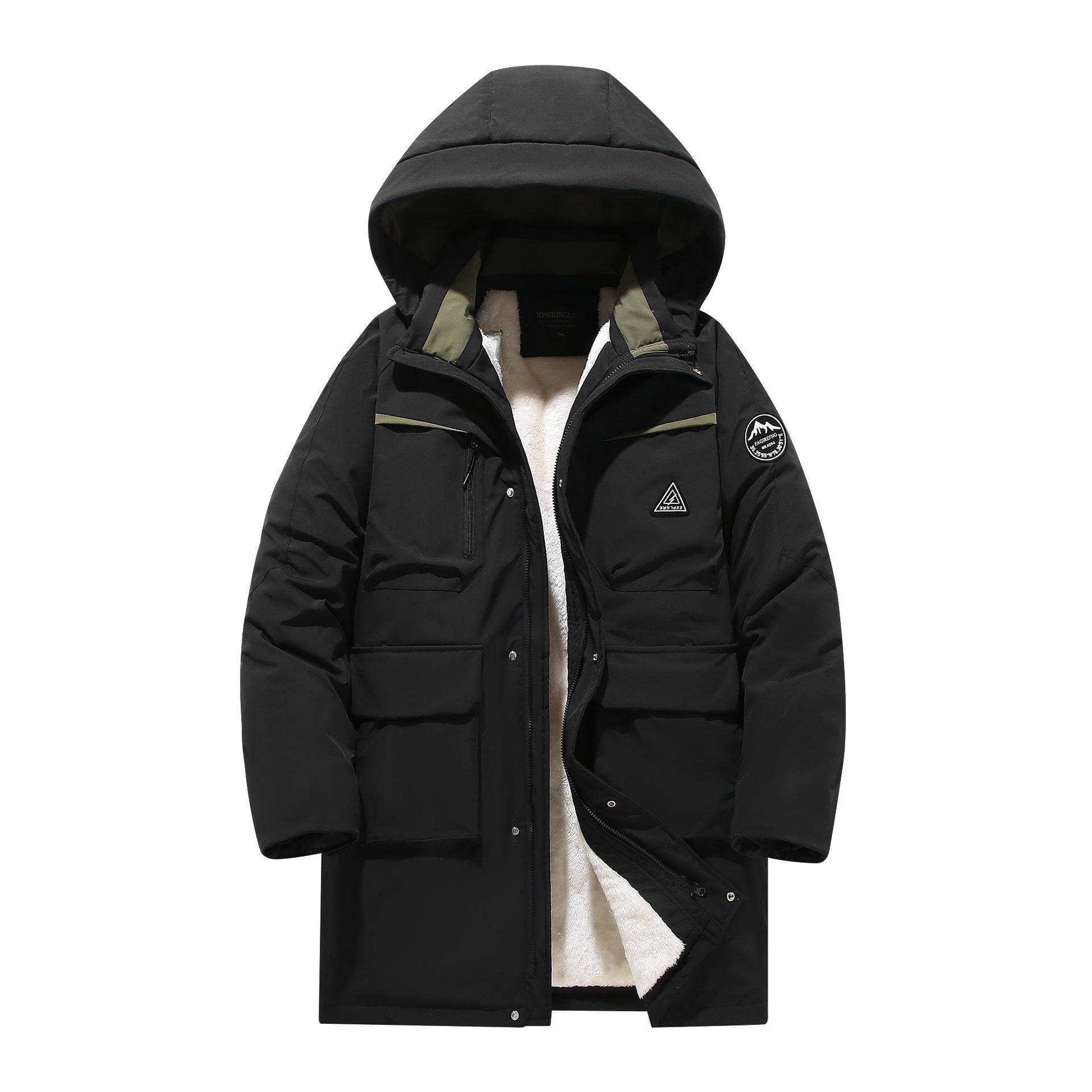 Winter Men's Cotton Coat Extra Large Size Mid-length With Hood Plus Size And Extra Thick Trendy For Big Men | Luxury Home Accessories | Heulog Glow