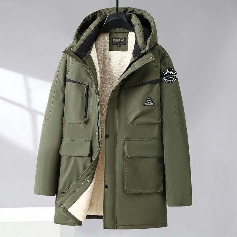 Winter Men's Cotton Coat Extra Large Size Mid-length With Hood Plus Size And Extra Thick Trendy For Big Men | Luxury Home Accessories | Heulog Glow
