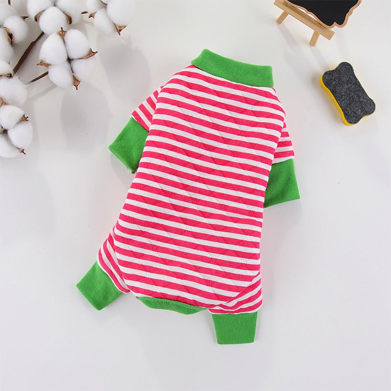 Winter Pet Dog Striped Four-legged Coat | Luxury Home Accessories | Heulog Glow