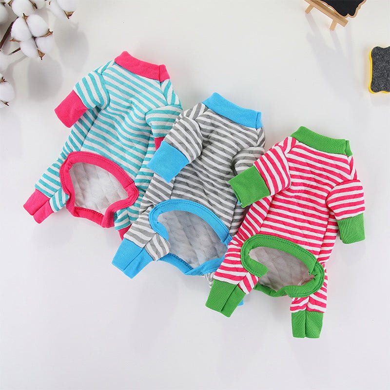 Winter Pet Dog Striped Four-legged Coat | Luxury Home Accessories | Heulog Glow