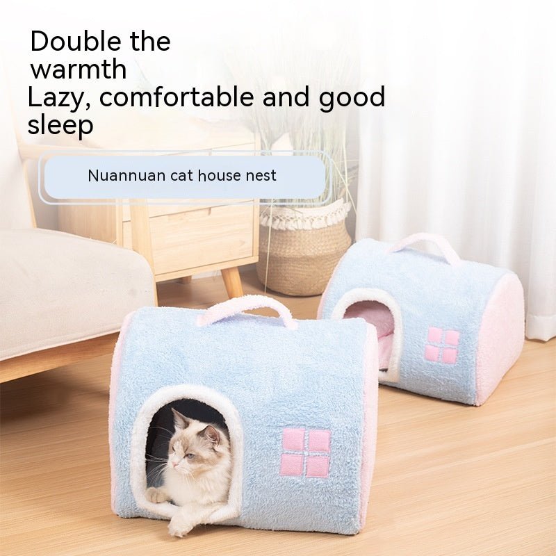 Winter Warm Closed Portable Cat Nest | Luxury Home Accessories | Heulog Glow
