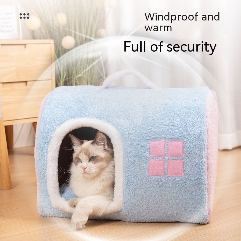 Winter Warm Closed Portable Cat Nest | Luxury Home Accessories | Heulog Glow