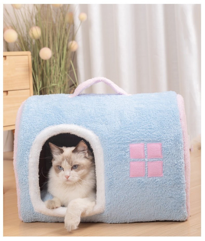 Winter Warm Closed Portable Cat Nest | Luxury Home Accessories | Heulog Glow