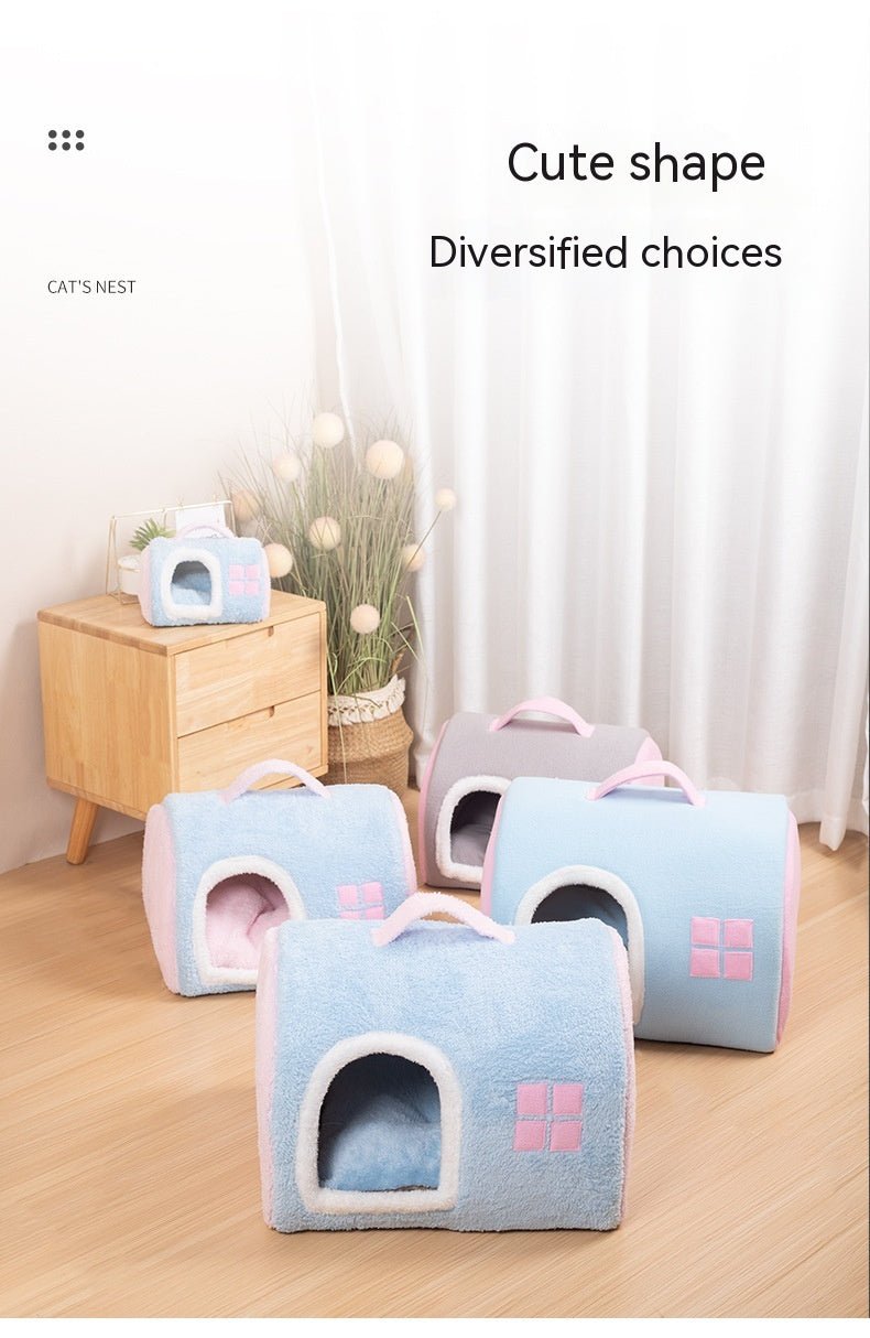 Winter Warm Closed Portable Cat Nest | Luxury Home Accessories | Heulog Glow