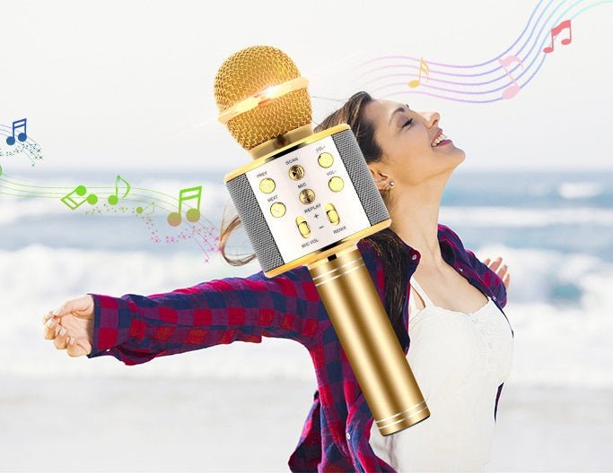 Wireless Microphone Portable Bluetooth Mini Home Ktv For Music Playing Singing Speaker Player | Luxury Home Accessories | Heulog Glow
