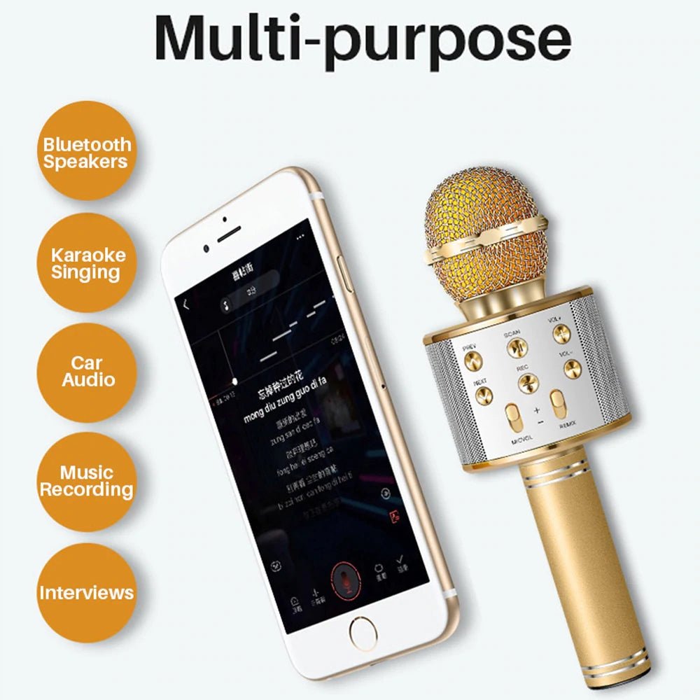 Wireless Microphone Portable Bluetooth Mini Home Ktv For Music Playing Singing Speaker Player | Luxury Home Accessories | Heulog Glow