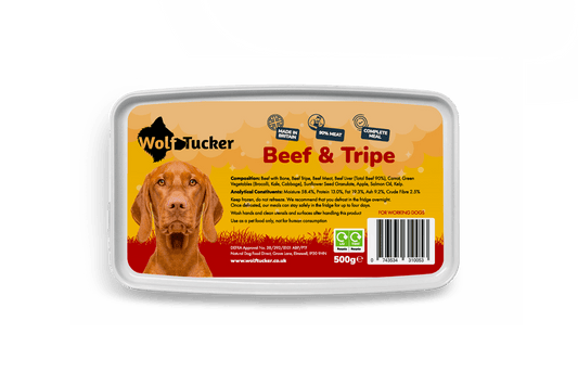 Wolf Tucker Working Dog Beef & Tripe Meal 500g | Luxury Home Accessories | Heulog Glow
