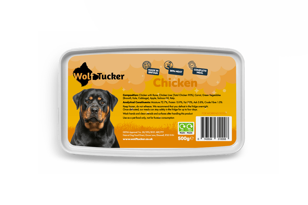 Wolf Tucker Working Dog Chicken Meal 500g | Luxury Home Accessories | Heulog Glow