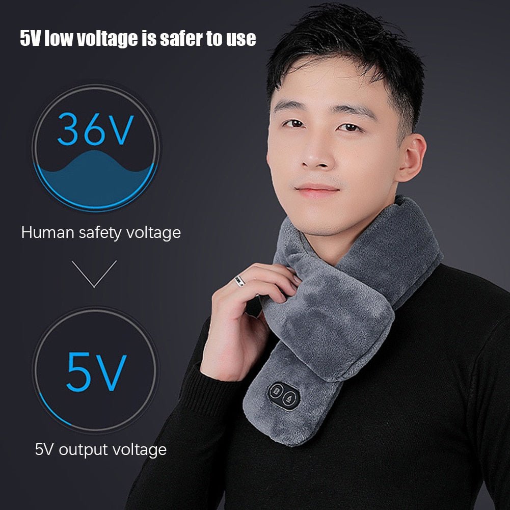 Women Men Soft Temperature Control Pain Relief Cervical Massage Shoulder Neck Wrap USB Heated Scarf Shawl Washable Winter Warm | Luxury Home Accessories | Heulog Glow