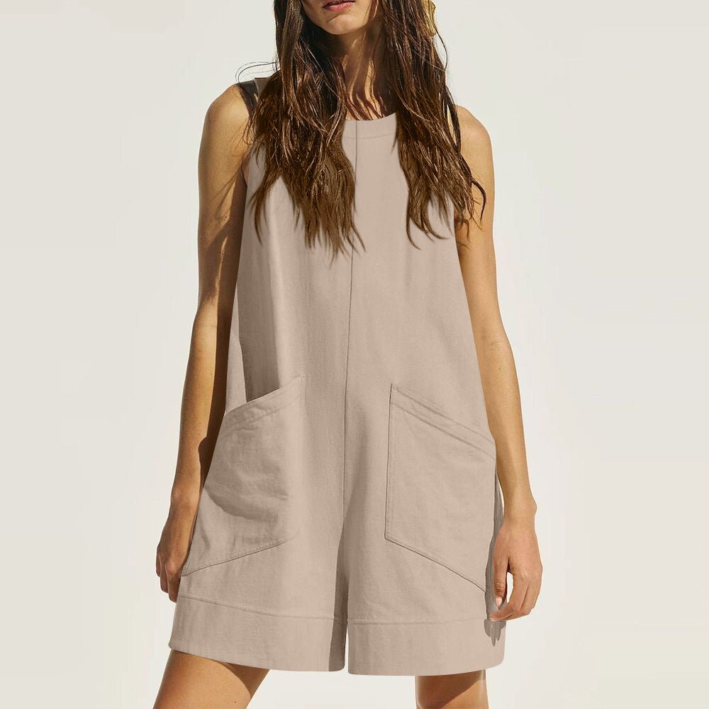 Women Sleeveless Shorts Jumpsuit With Pockets Fashion Beach Pants Summer Clothing | Luxury Home Accessories | Heulog Glow