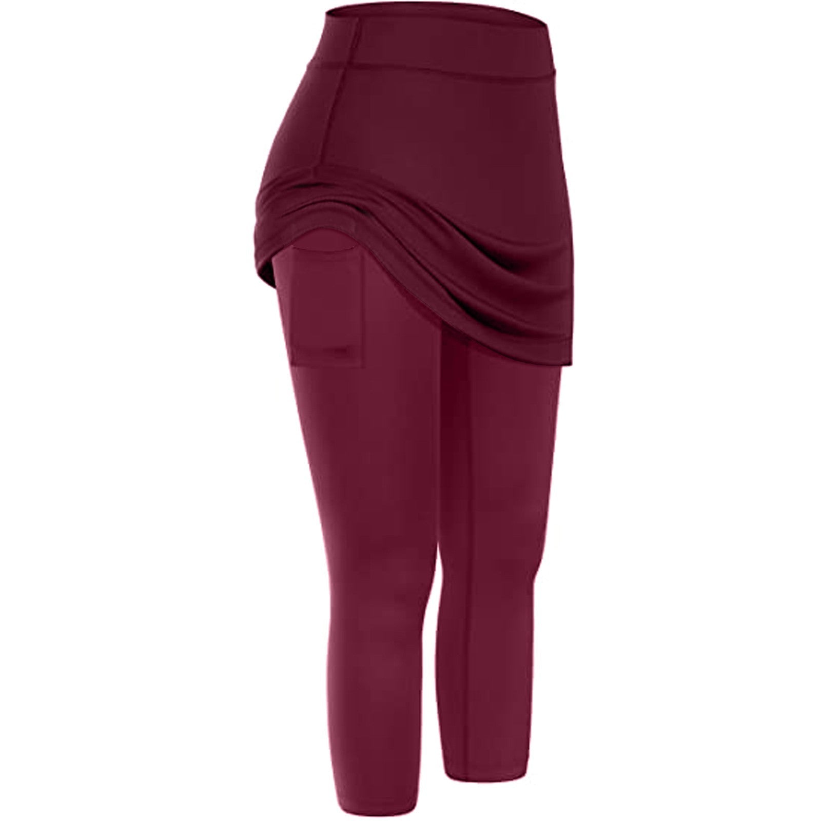 Women Tennis Skirted Leggings Pockets Elastic Sports Yoga Capris Skirts Legging | Luxury Home Accessories | Heulog Glow