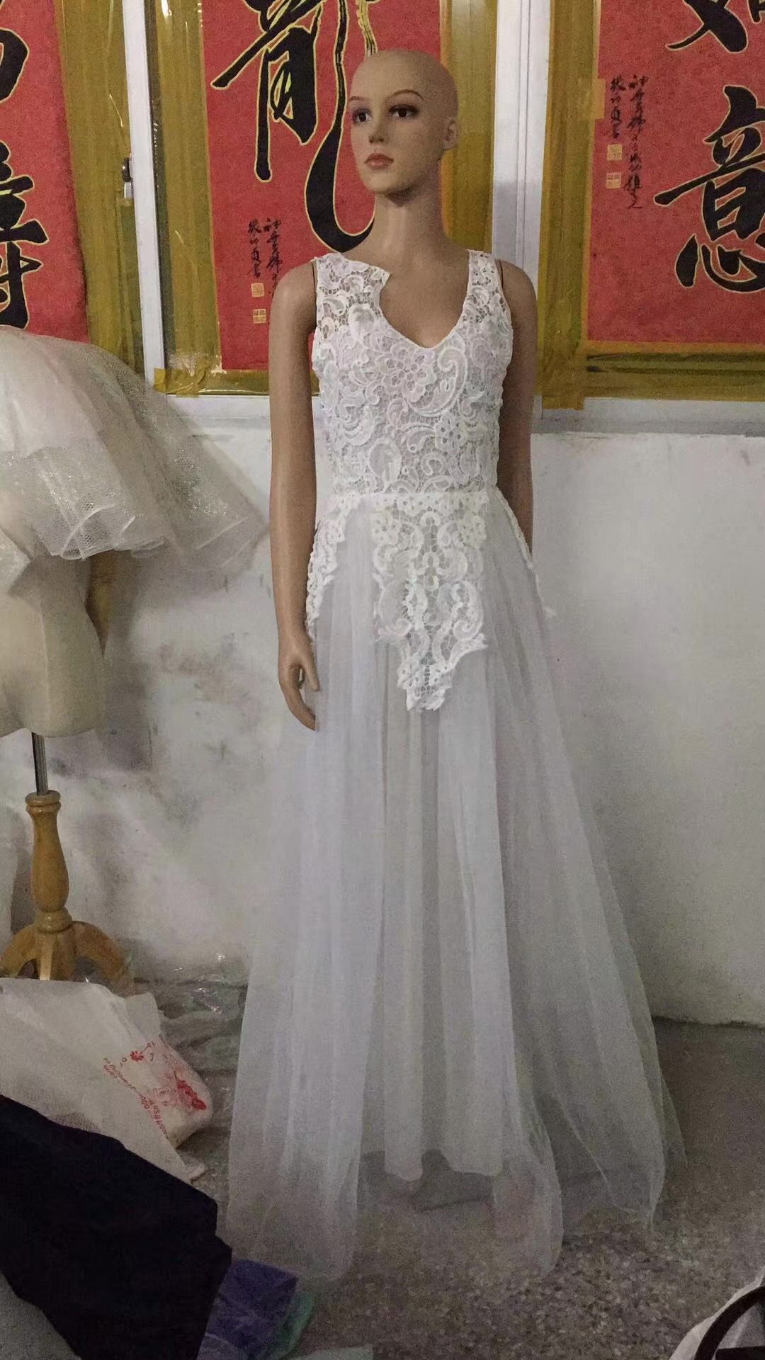 Women Wedding Dress Sleevless Flowers Lace Dress | Luxury Home Accessories | Heulog Glow