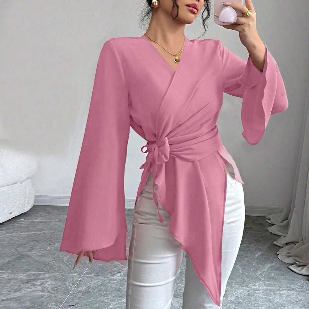 Women's Autumn New Collection Light Mature-Style Satin Top | Luxury Home Accessories | Heulog Glow