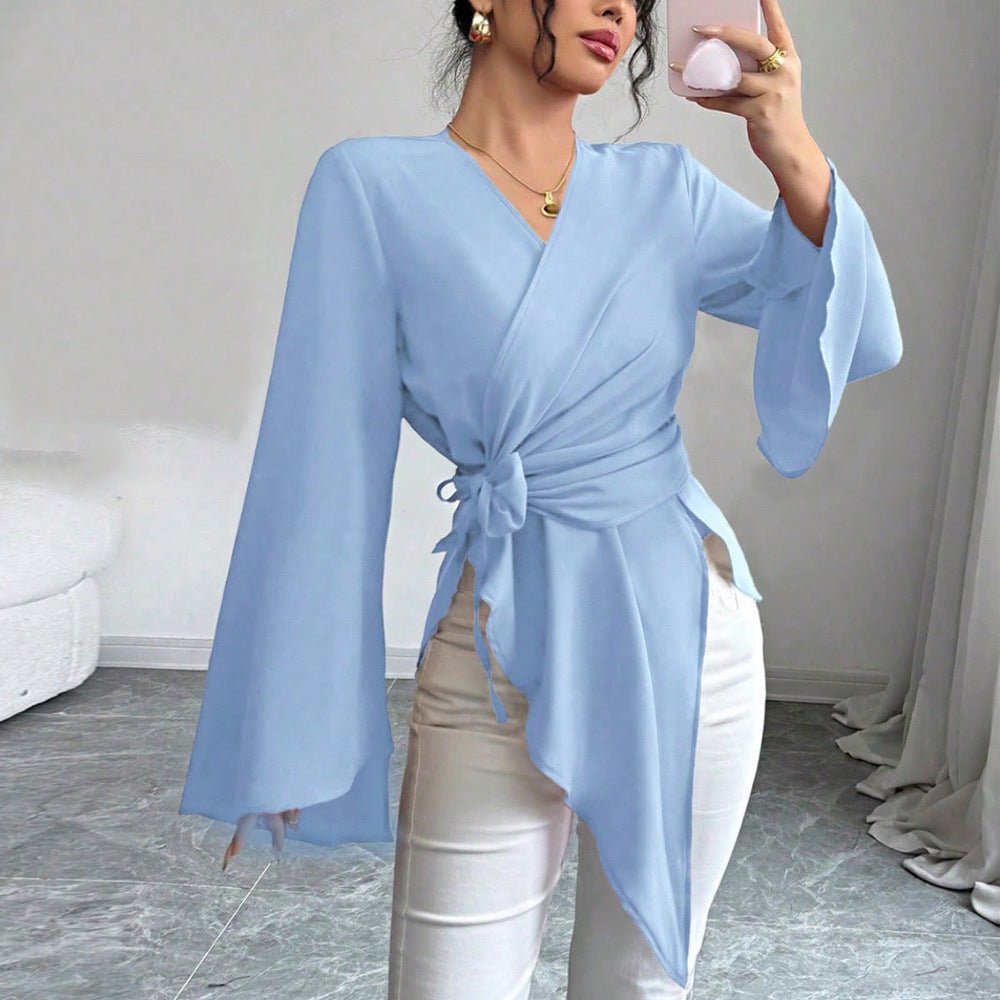 Women's Autumn New Collection Light Mature-Style Satin Top | Luxury Home Accessories | Heulog Glow