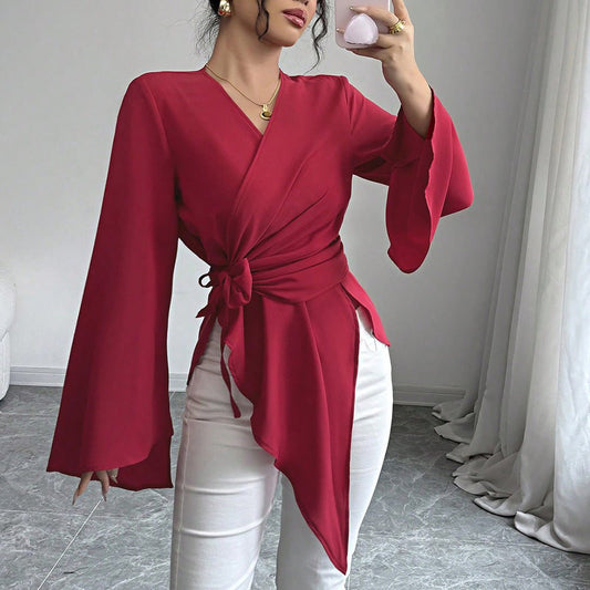 Women's Autumn New Collection Light Mature-Style Satin Top | Luxury Home Accessories | Heulog Glow