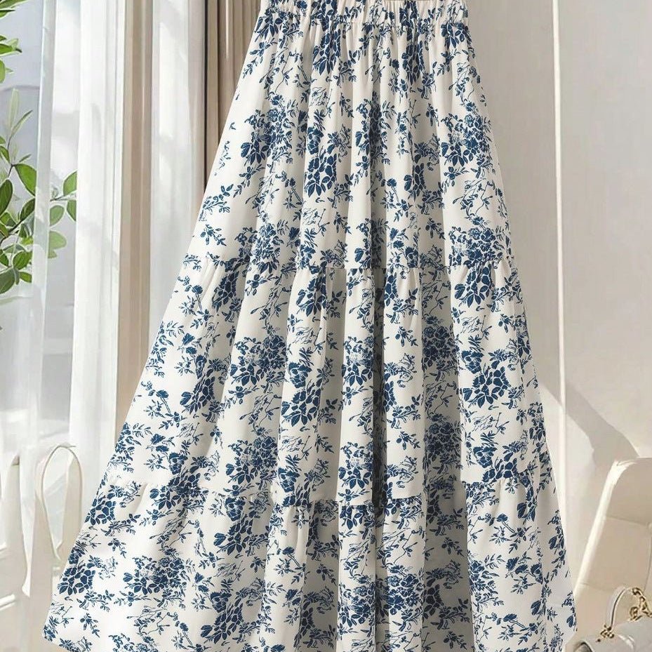 Women's Casual High-Waisted Printed Flared Skirt | Luxury Home Accessories | Heulog Glow