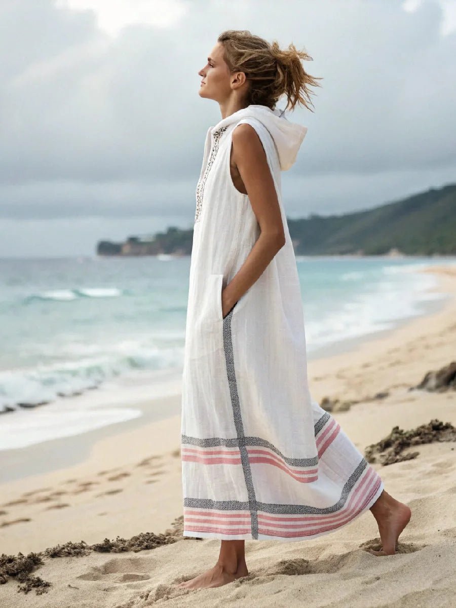 Women's Casual Sleeveless Split Dress With Two Pockets | Luxury Home Accessories | Heulog Glow