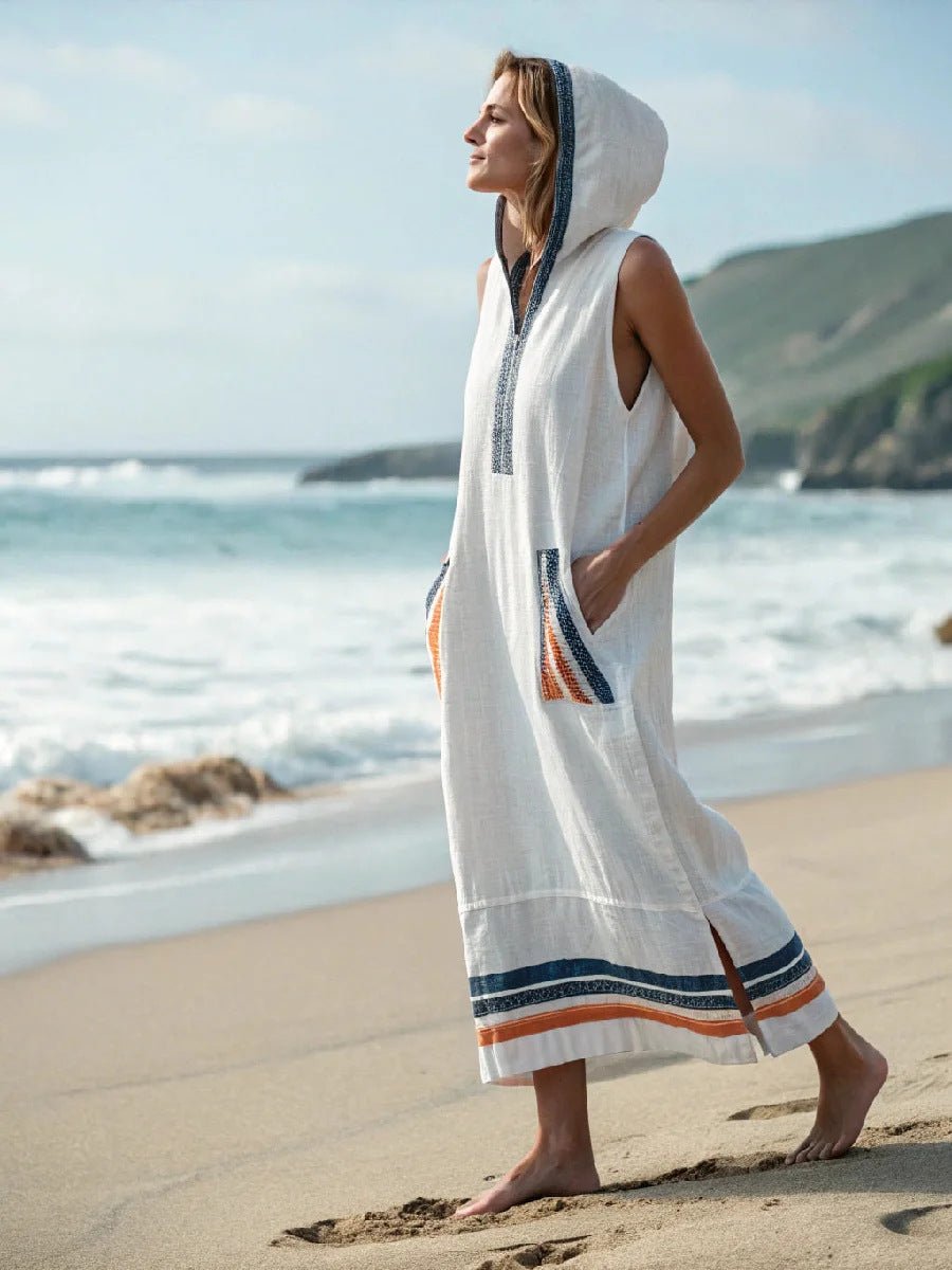 Women's Casual Sleeveless Split Dress With Two Pockets | Luxury Home Accessories | Heulog Glow