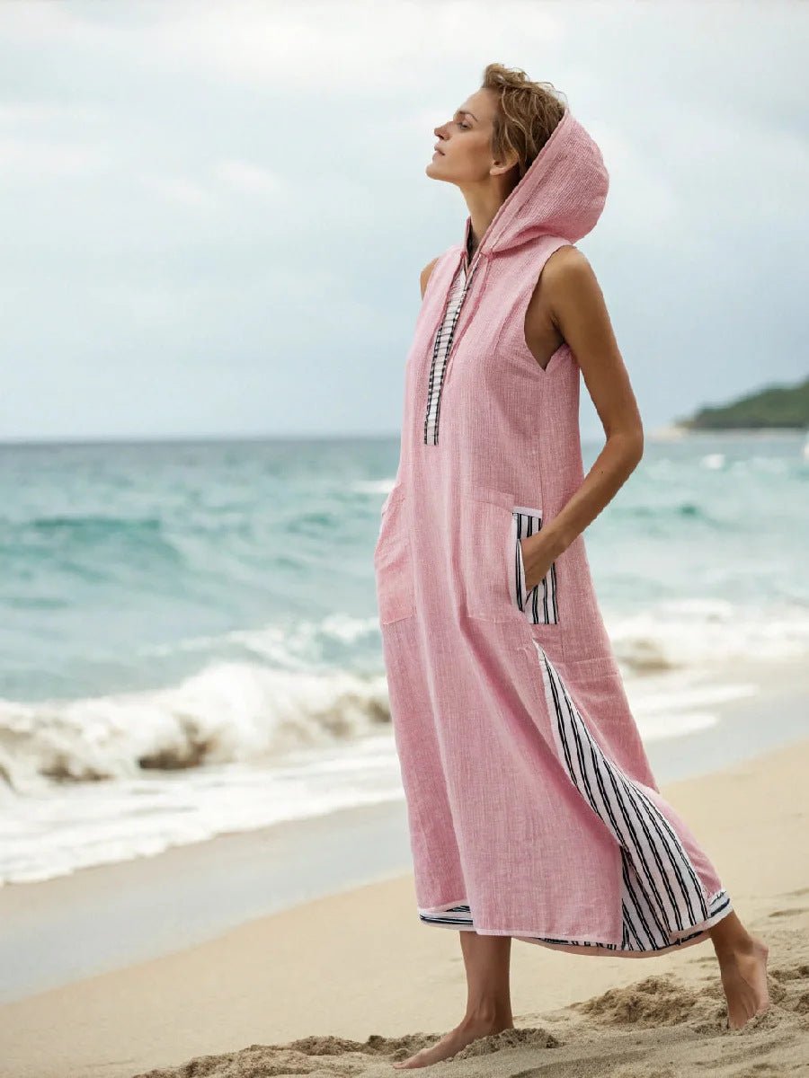 Women's Casual Sleeveless Split Dress With Two Pockets | Luxury Home Accessories | Heulog Glow