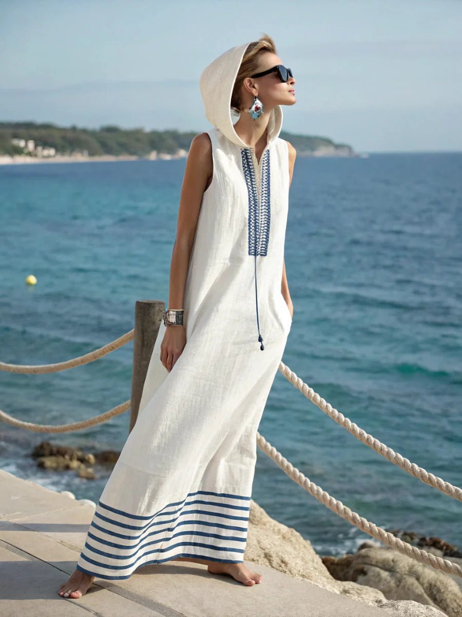 Women's Casual Sleeveless Split Dress With Two Pockets | Luxury Home Accessories | Heulog Glow