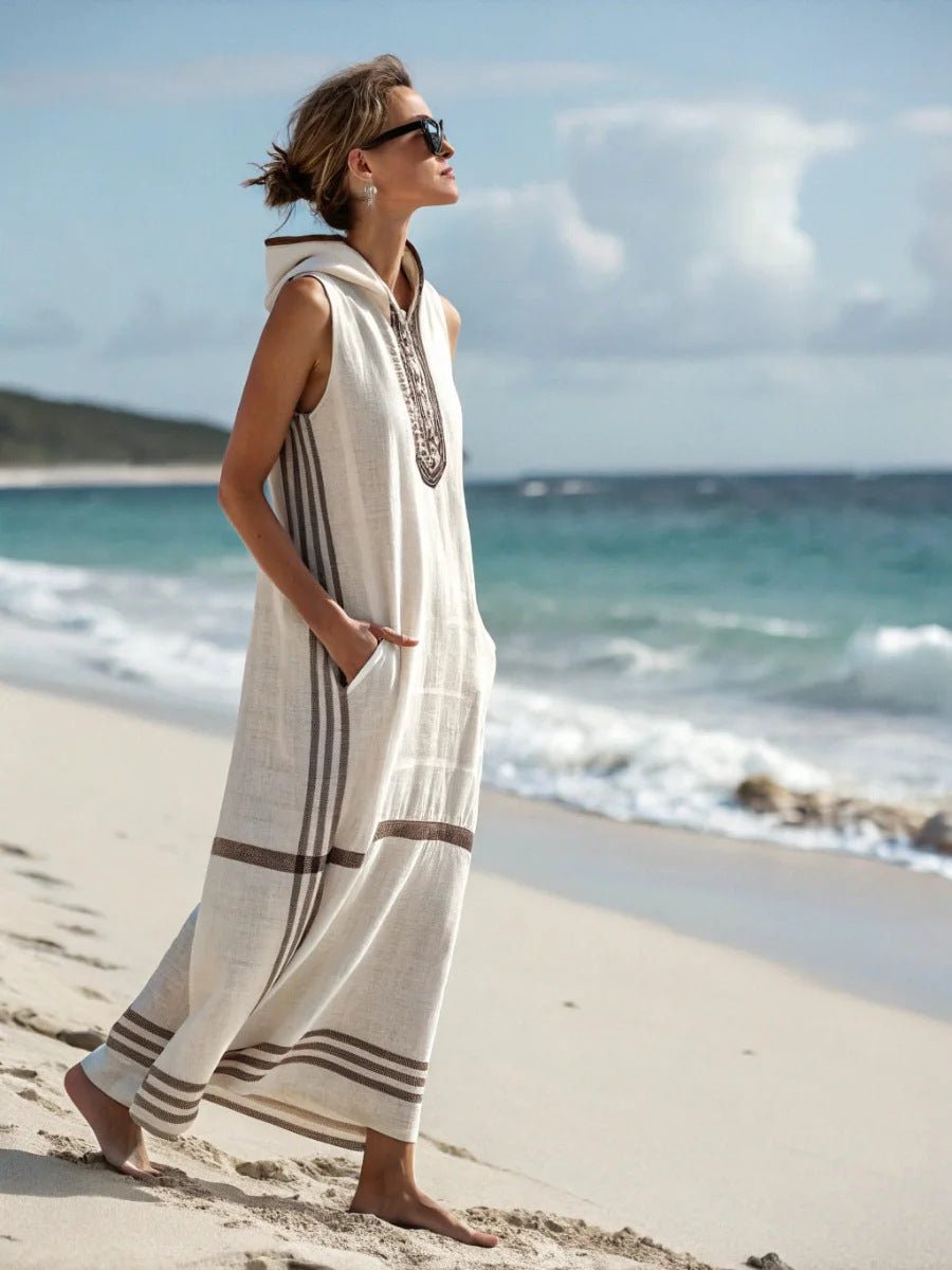 Women's Casual Sleeveless Split Dress With Two Pockets | Luxury Home Accessories | Heulog Glow