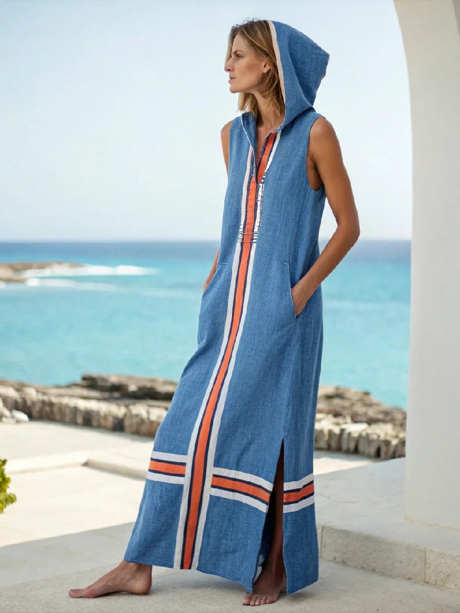 Women's Casual Sleeveless Split Dress With Two Pockets | Luxury Home Accessories | Heulog Glow