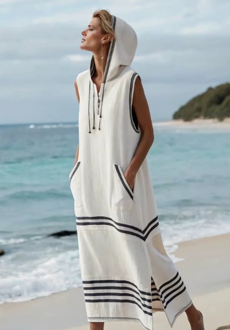 Women's Casual Sleeveless Split Dress With Two Pockets | Luxury Home Accessories | Heulog Glow