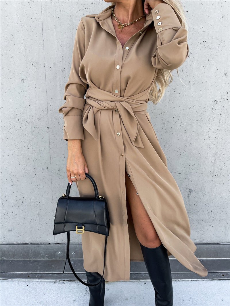 Women's Clothing Autumn And Winter Color Cardigan Long Sleeve Big Hem Dress | Luxury Home Accessories | Heulog Glow