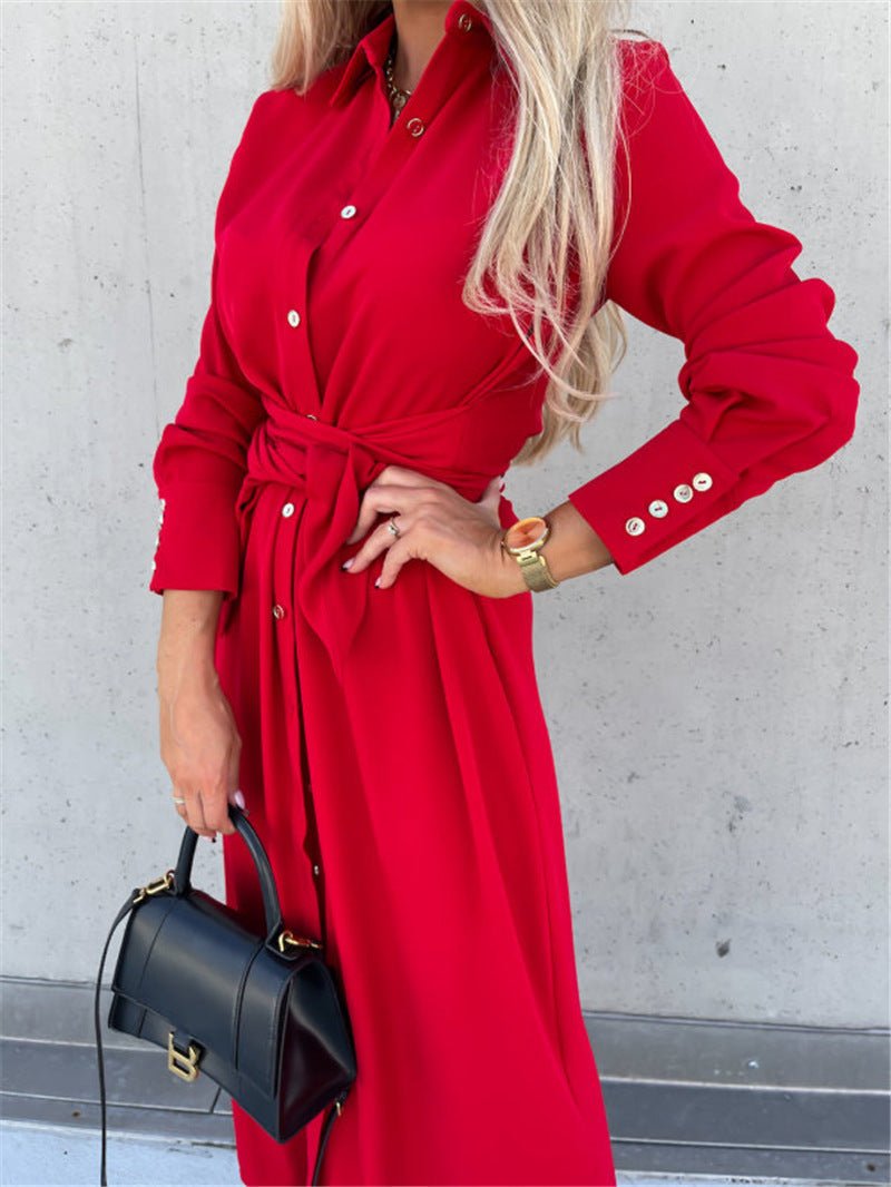 Women's Clothing Autumn And Winter Color Cardigan Long Sleeve Big Hem Dress | Luxury Home Accessories | Heulog Glow
