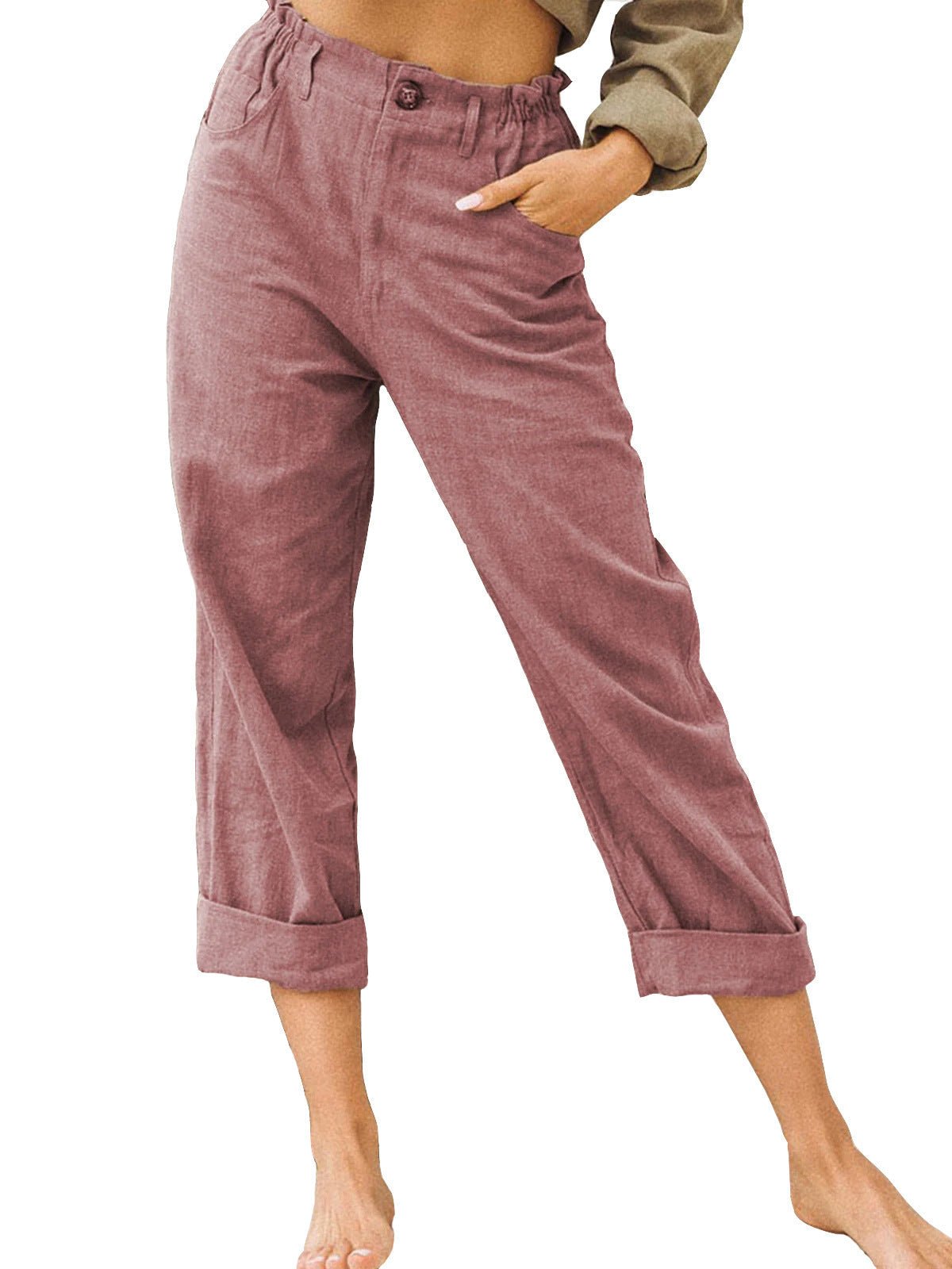 Women's Cotton Linen Patchwork Trousers | High Waist Drawstring Loose Casual Pants | 11 Colours | S–3XL | Michan Direct | Luxury Home Accessories | Heulog Glow