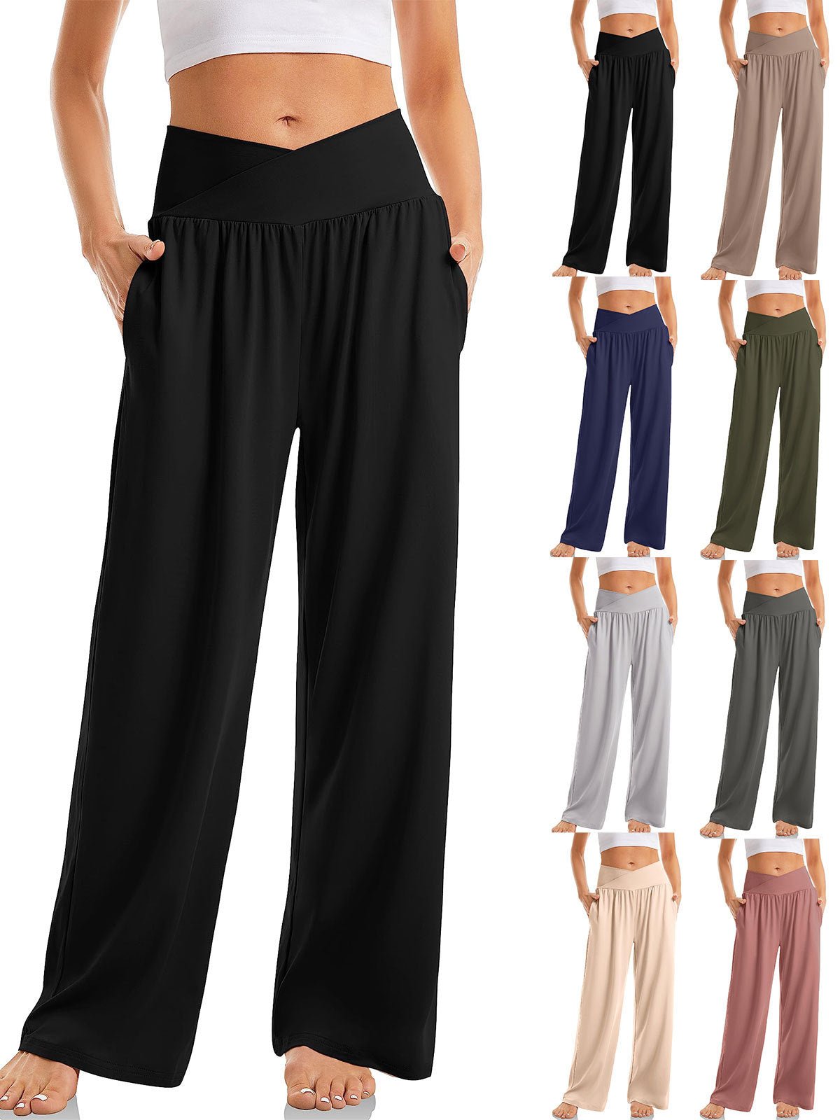Women's Cross Waist Yoga Pants Loose Trousers Sports Pants | Luxury Home Accessories | Heulog Glow