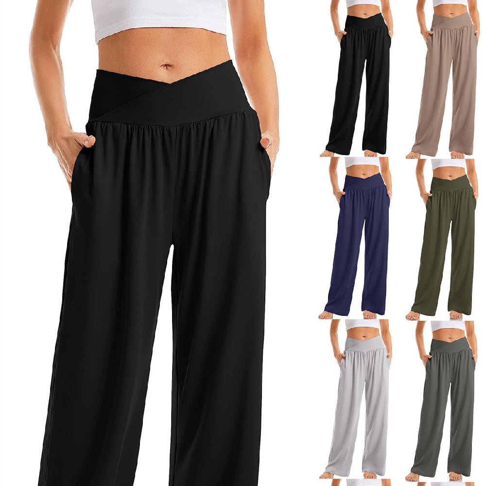 Women's Cross Waist Yoga Pants Loose Trousers Sports Pants | Luxury Home Accessories | Heulog Glow