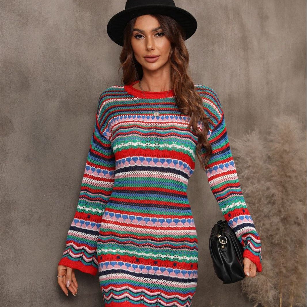 Women's Fashion Cutout Patchwork Knit Dress | Luxury Home Accessories | Heulog Glow
