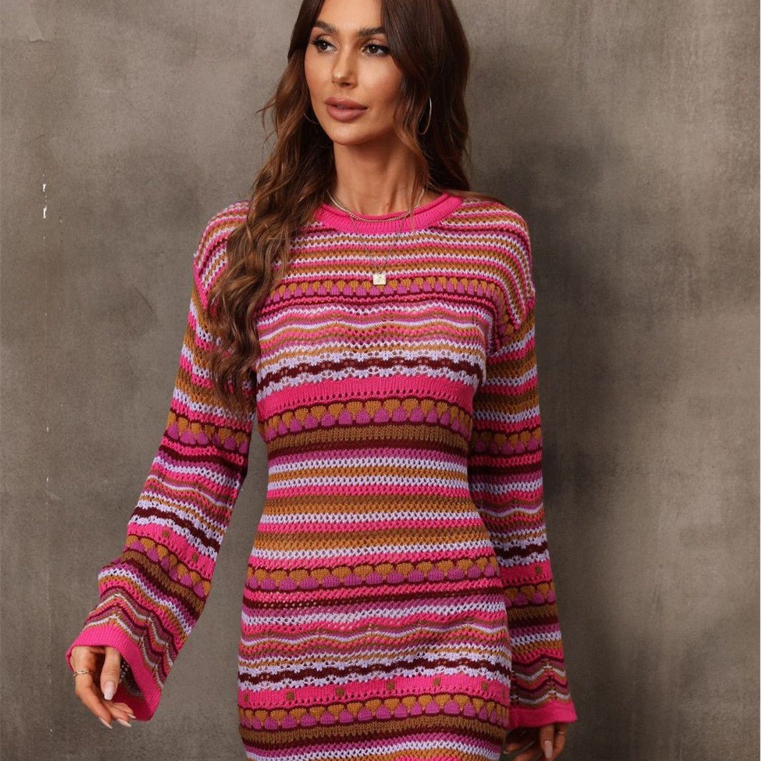 Women's Fashion Cutout Patchwork Knit Dress | Luxury Home Accessories | Heulog Glow