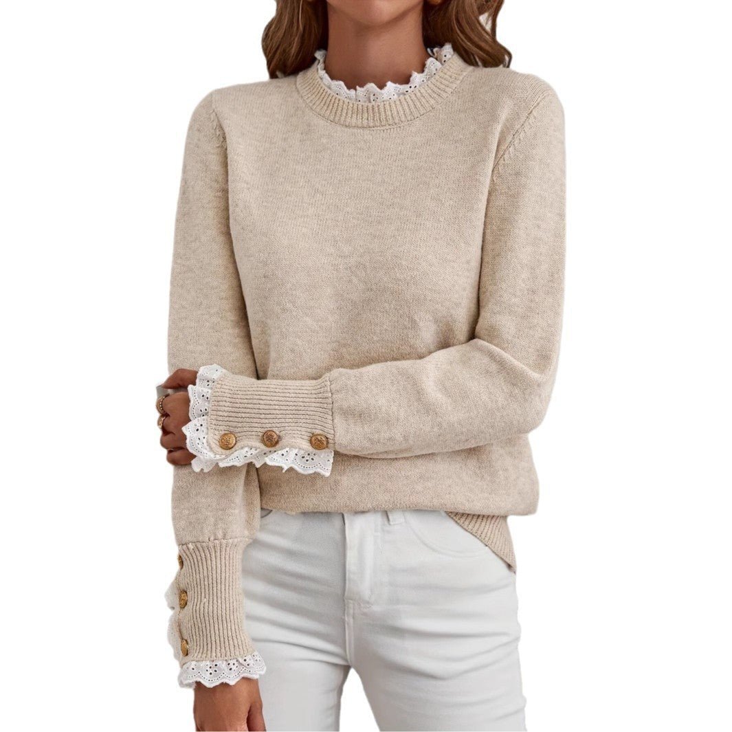 Women's Fashion Personality Stitching Lace Sweater | Luxury Home Accessories | Heulog Glow
